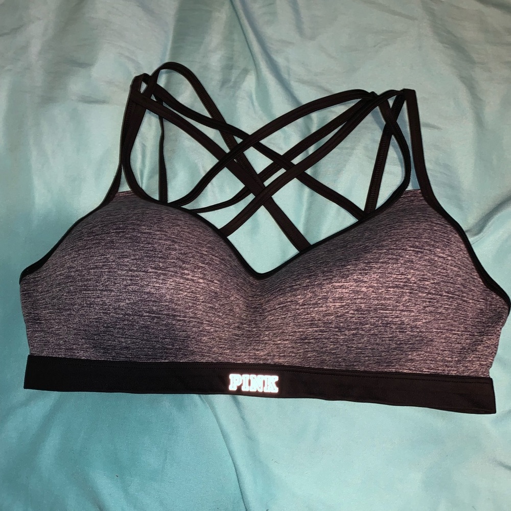 Pink sports bra